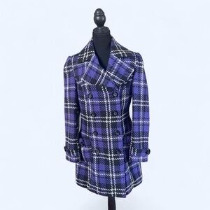Plaid Double-Breasted Women's Coat